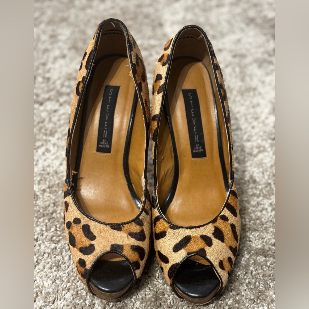 Steven by Steve Madden Fur Animal Print Pumps